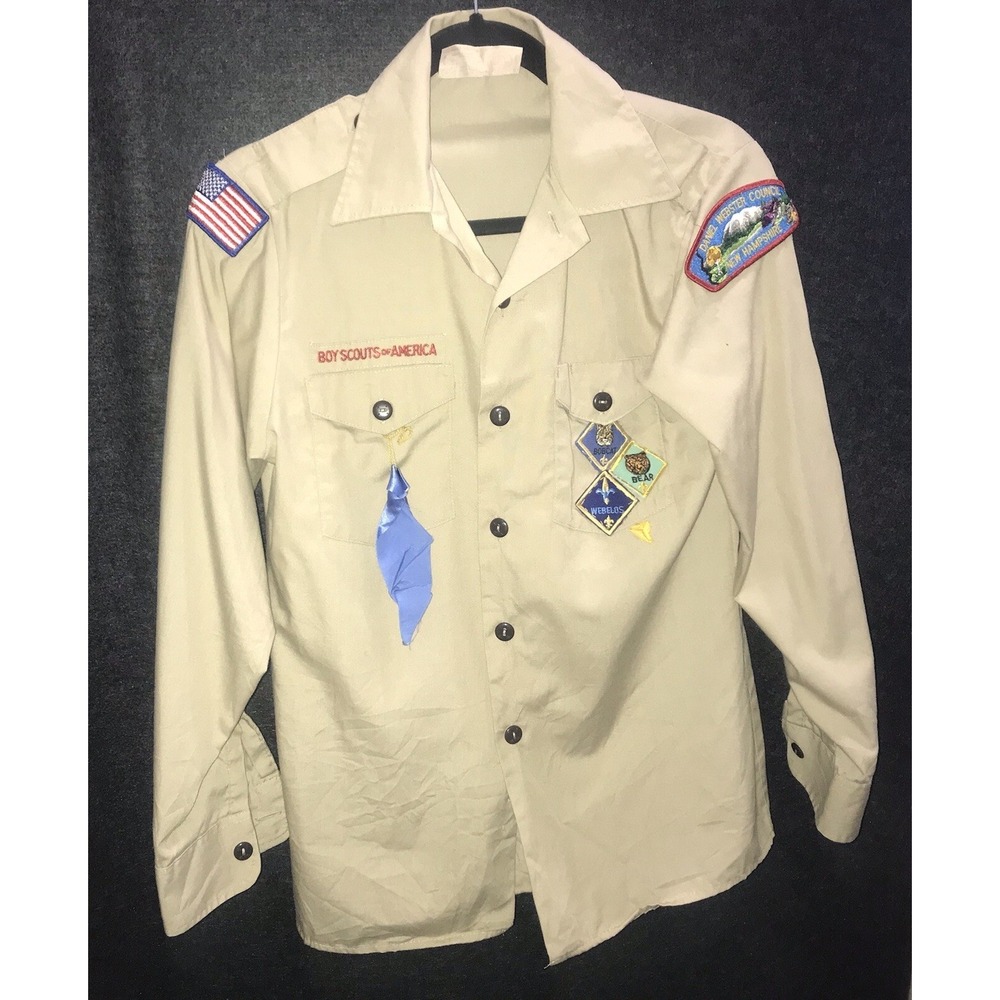 Boys Scouts of America Vintage Official Uniform Shirt Youth Large 14-16 Khaki US